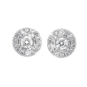 14Kt White Gold Diamond 1Ctw Earring