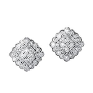 Silver Diamond 1/7Ctw Earring