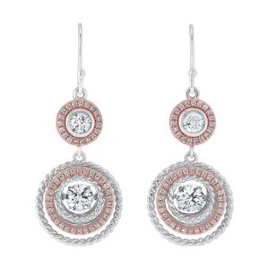 Silver White Rose Earring