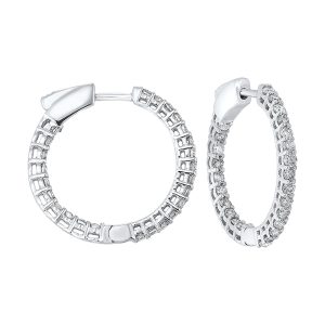 14Kt White Gold Diamond 1Ctw Earring (Round Shape)