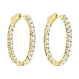 14Kt Yellow Gold Diamond 3Ctw Earring
