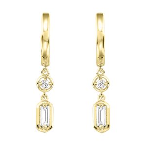 14KY diamond drop earrings, 1/7CTW-simple gold silhouette with geometric sparkle; exclusive deal pricing.