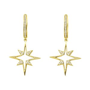 14Kt Yellow Gold Diamond 1/8Ctw Earring