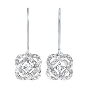 14Kt White Gold Diamond 1Ctw Earring