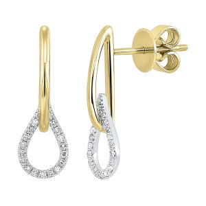 14Kt White Yellow Gold Diamond 1/8Ctw Earring