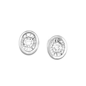 14Kt White Gold Diamond 1/6Ctw Earring