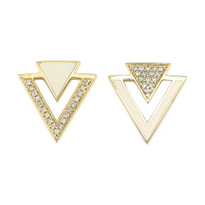 10Kt Yellow Gold Diamond 1/12Ctw Earring