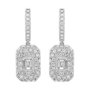 14Kt White Gold Diamond 1 1/2Ctw Earring