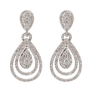 14Kt White Gold Diamond 1Ctw Earring