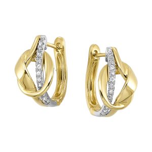14Kt White Yellow Gold Diamond 1/6Ctw Earring