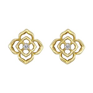 14Kt Yellow Gold Diamond 1/50Ctw Earring