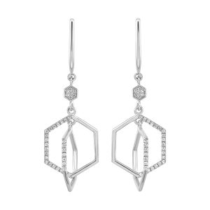 10Kt White Gold Diamond 1/4Ctw Earring