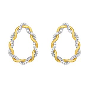 10Kt White Yellow Gold Diamond 1/3Ctw Earring