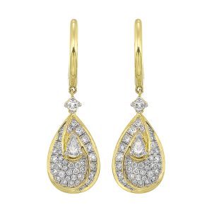 14Kt Yellow Gold Diamond 1 1/10Ctw Earring