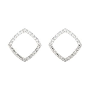 14Kt White Gold Diamond 1/20Ctw Earring