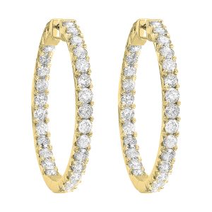 14Kt Yellow Gold Diamond 2Ctw Earring (Round Shape)