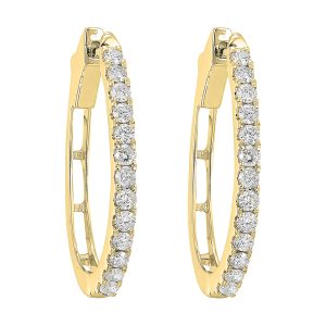 14kt Yellow Gold Diamond 1Ctw Earring