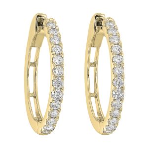 14Kt Yellow Gold Diamond 1Ctw Earring