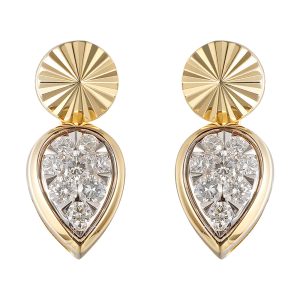 14Kt White Yellow Gold Diamond 1/3Ctw Earring