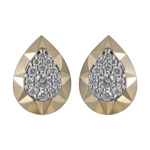 14Kt White Yellow Gold Diamond 1/3Ctw Earring