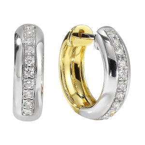 14Kt White Yellow Gold Diamond 1/4Ctw Earring