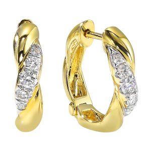 14Kt Yellow Gold Diamond 1/4Ctw Earring