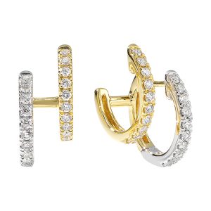 14Kt White Yellow Gold Diamond 1/2Ctw Earring