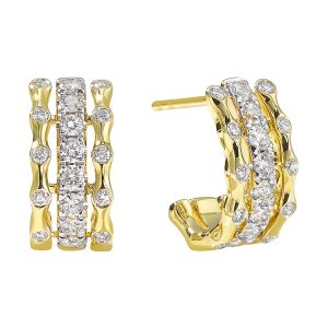 14Kt Yellow Gold Diamond 3/4Ctw Earring