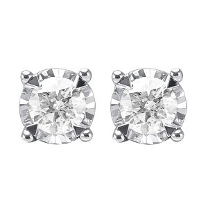 14Kt White Gold Diamond 3/4Ctw Earring