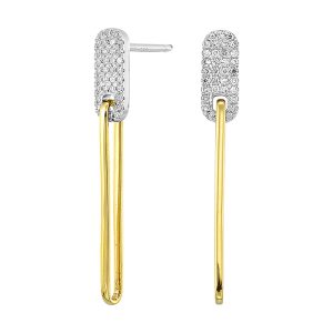 14Kt White Yellow Gold Diamond 1/7Ctw Earring