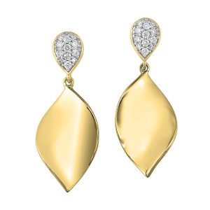 10Kt Yellow Gold Diamond 1/5Ctw Earring