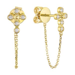 14Kt Yellow Gold Diamond 1/10Ctw Earring