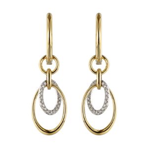 14Kt White Yellow Gold Diamond 1/10Ctw Earring