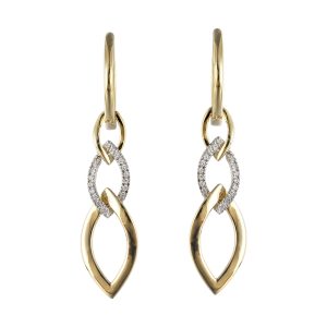 14Kt White Yellow Gold Diamond 1/15Ctw Earring
