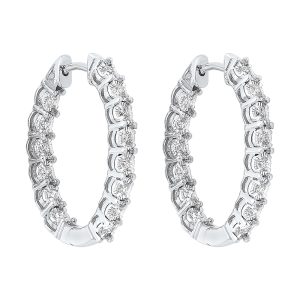 14Kt White Gold Diamond 3/4Ctw Earring