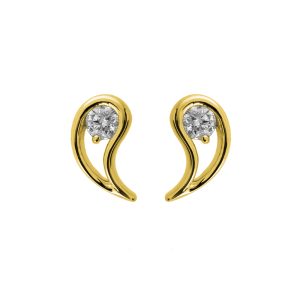 14Kt Yellow Gold Diamond 1/10Ctw Earring