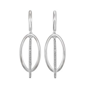 Silver Diamond 1/5Ctw Earring