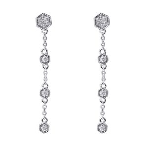 Silver Diamond 1/8Ctw Earring