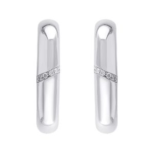 Silver Diamond 1/10Ctw Earring
