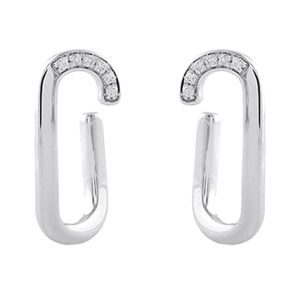 Silver Diamond 1/10Ctw Earring