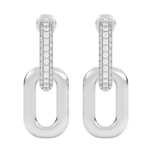 Silver Diamond 1/2Ctw Earring