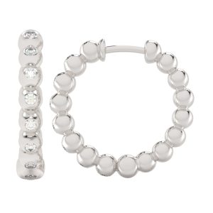 Silver Diamond 1/4Ctw Earring