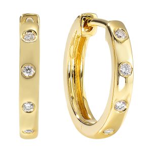 14Kt Yellow Gold Diamond 1/15Ctw Earring