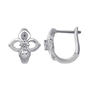 Silver Diamond 1/7Ctw Earring