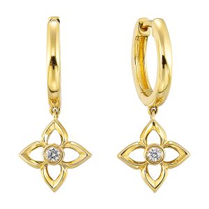 14Kt Yellow Gold Diamond 1/20Ctw Earring