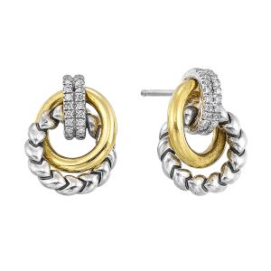 Gold Silver White Yellow Gold Diamond 1/8Ctw Earring
