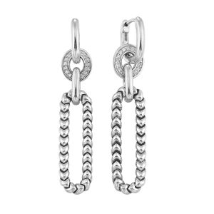 Silver White Diamond 1/5Ctw Earring