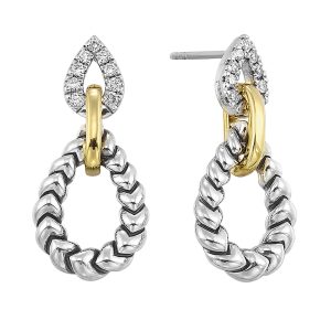 Gold Silver White Yellow Diamond 1/5Ctw Earring