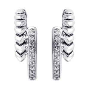 Gold Silver White Yellow Diamond 1/7Ctw Earring