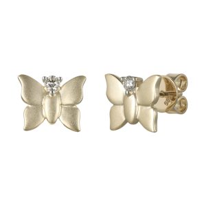 14Kt Yellow Gold Diamond 1/10Ctw Earring